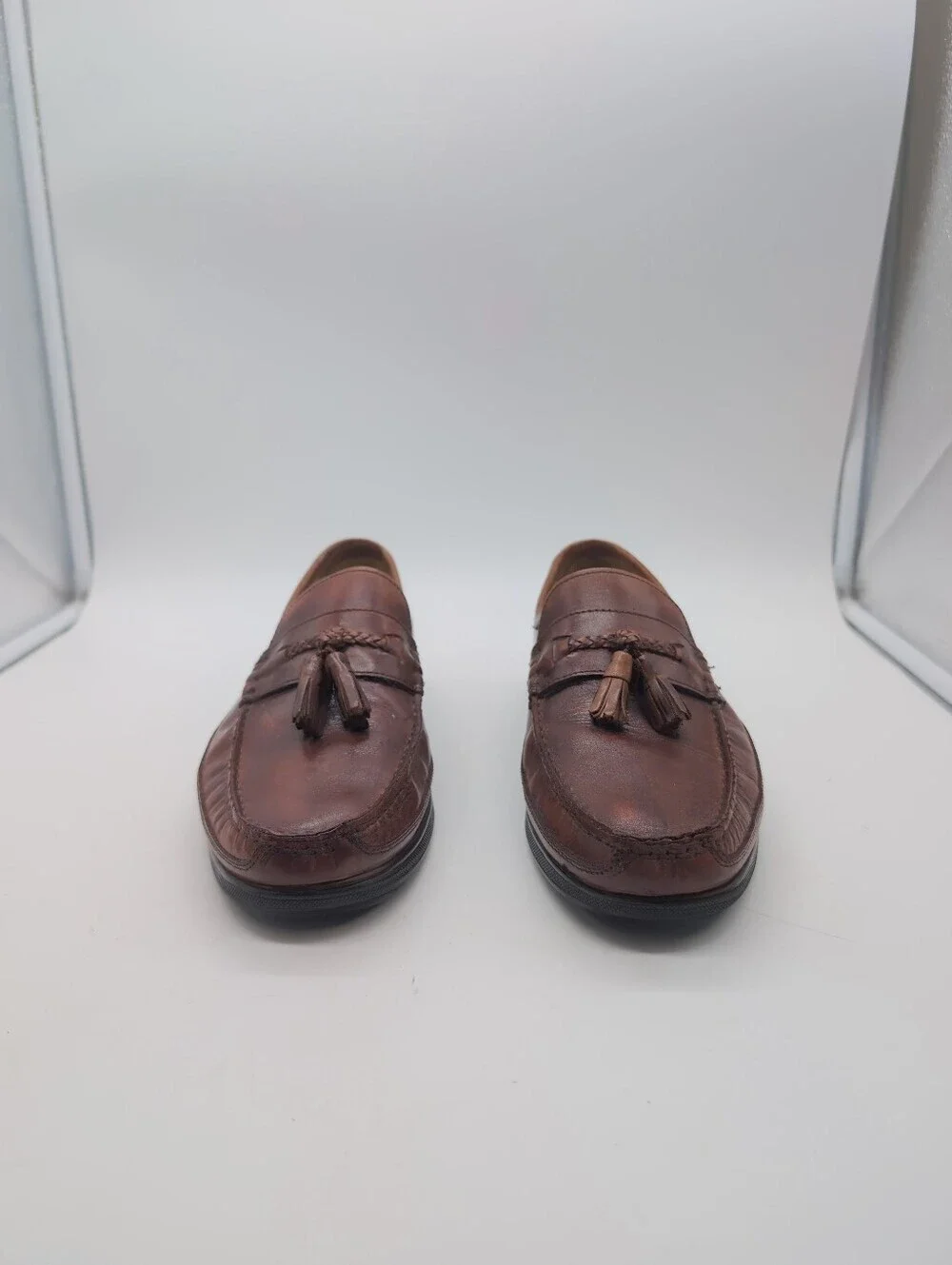 Florsheim Men's Brown Leather Tassel Loafers Sz 11 D K18599 221 Brazil